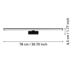 Eglo Pandella 1 væglampe sort 78 cm