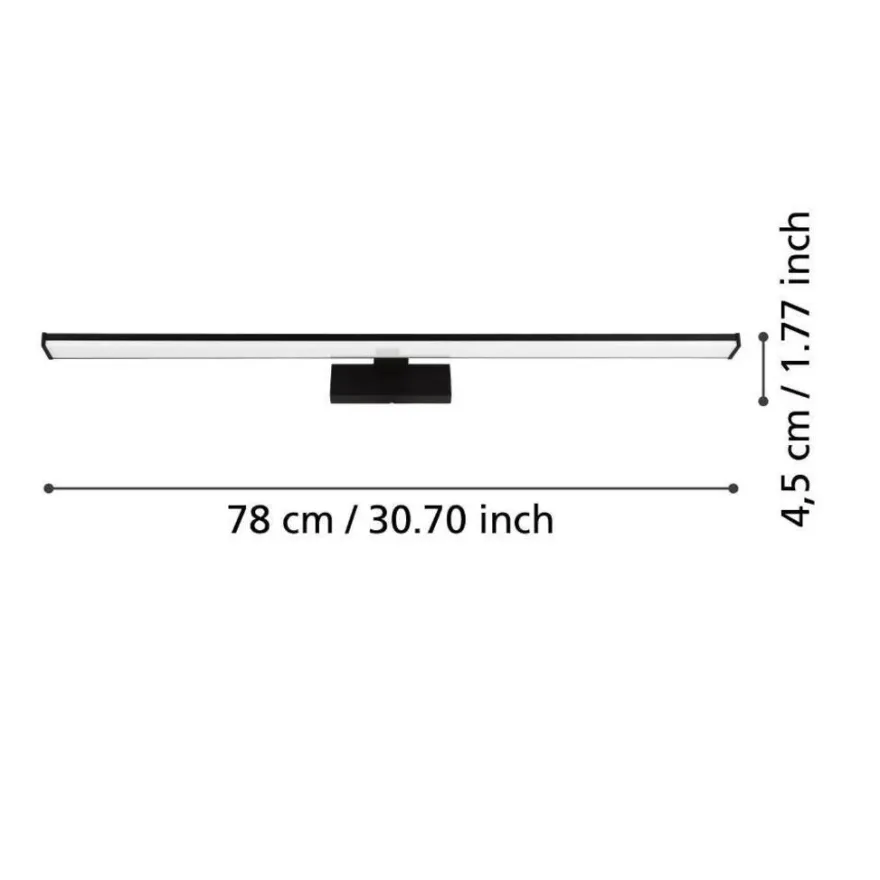 Eglo Pandella 1 væglampe sort 78 cm