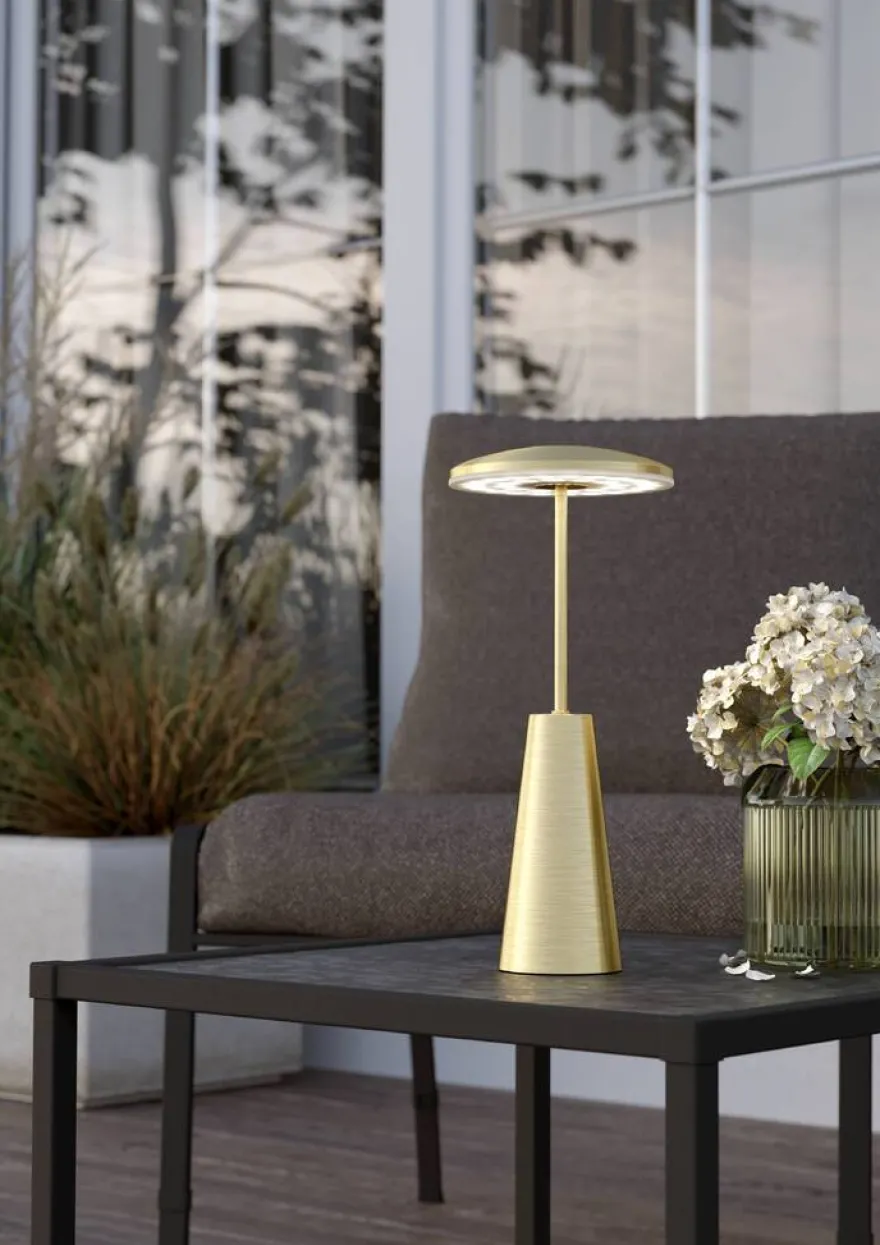 Eglo Piccola bordlampe genopladelig messingfinish