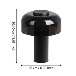Eglo Ponente bordlampe Ø16 cm sort genopladelig