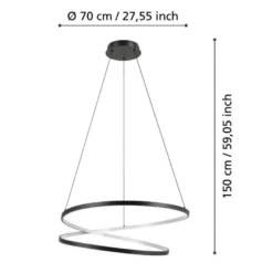 Eglo Ruotale pendel sort Ø70 cm