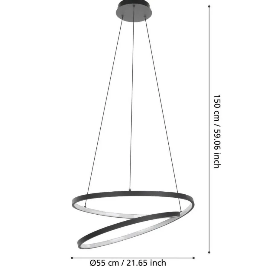 Eglo Ruotale pendel sort Ø55 cm