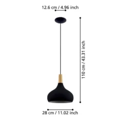 Eglo Sabinar pendel sort/brun Ø28 cm