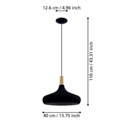 Eglo Sabinar pendel sort/brun Ø40 cm