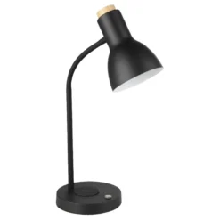 Eglo Veradal bordlampe m/Qi-oplader sort/træ
