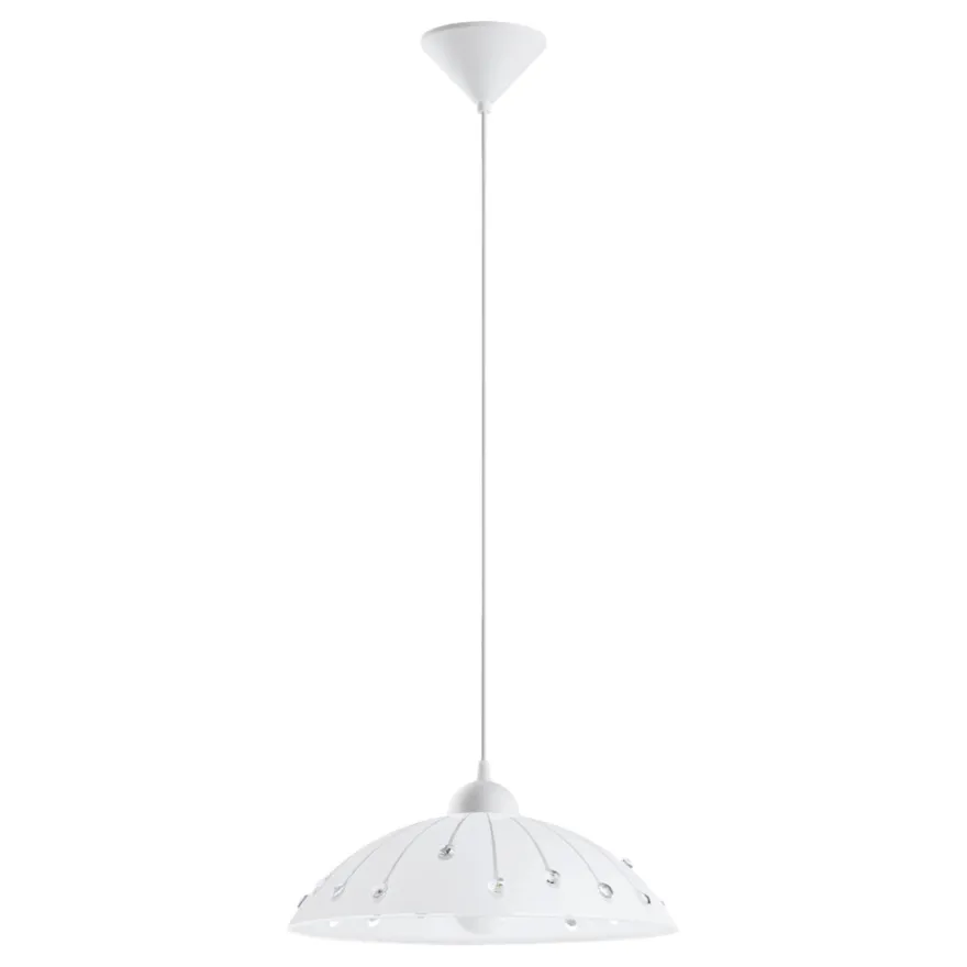 Eglo Vetro pendel hvid/klar Ø35 cm