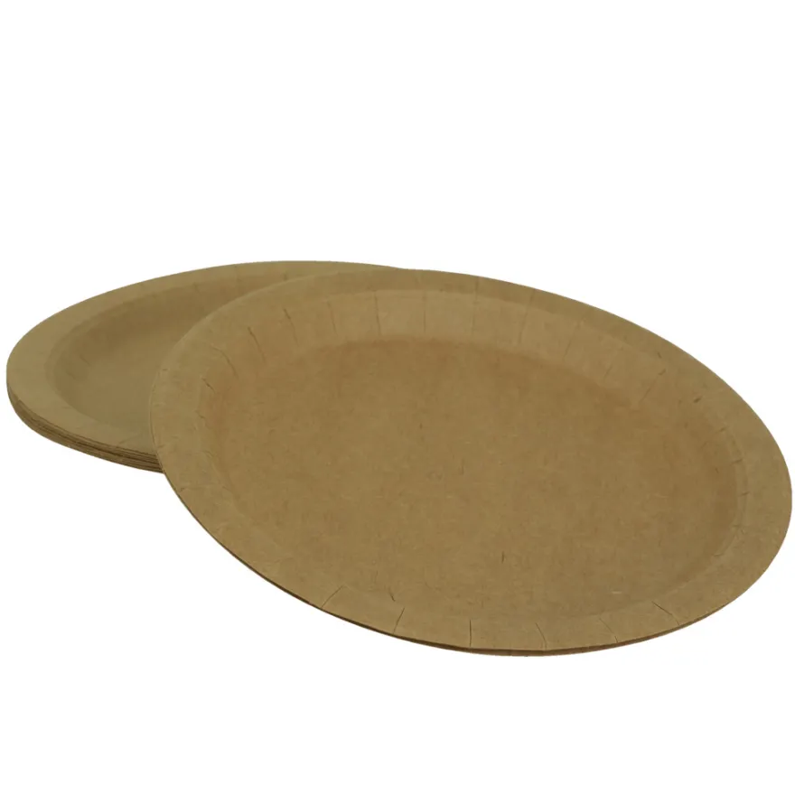 Engangstallerken i papir Ø18 cm 10 stk.