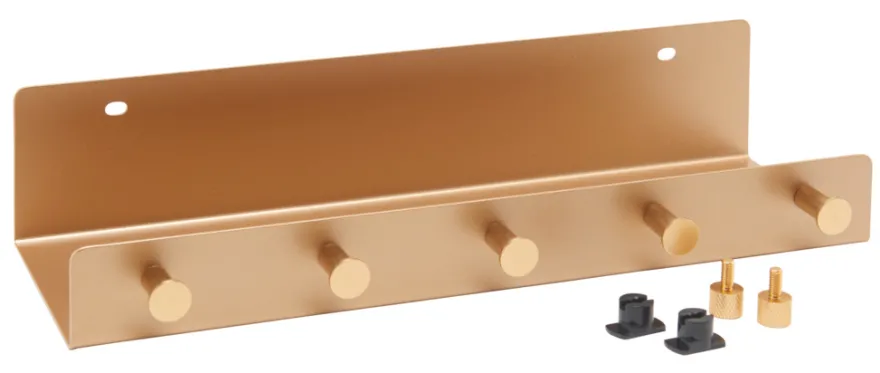 FibroTech hylde m/kroge 32 x 10,2 cm - messingfinish