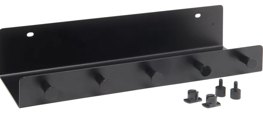FibroTech hylde m/kroge 32 x 10,2 cm - sort