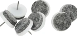 Filtpuder med søm Ø28 mm grå - 8 stk.