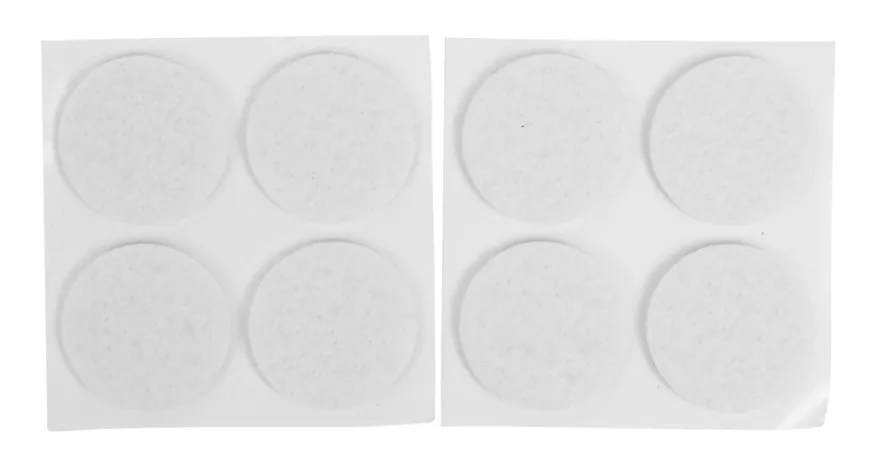 Filtpuder selvklæbende Ø28 mm hvid - 8 stk.