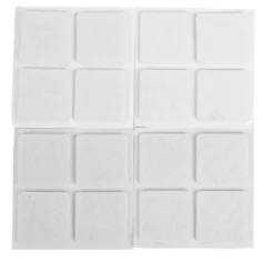Filtpuder selvklæbende 25 x 25 mm hvid - 16 stk.