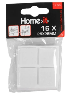 Filtpuder selvklæbende 25 x 25 mm hvid - 16 stk.