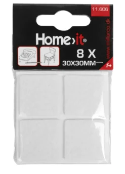 Filtpuder selvklæbende 30 x 30 mm hvid - 8 stk.