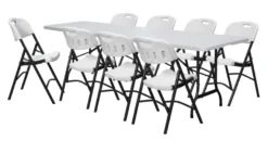 Foldebord stål/plast 240 x 70 cm hvid