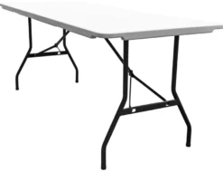 Foldebord stål/plast 180 x 75 cm hvid