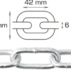 Galvaniseret kæde langleddet Ø6 mm x 5 meter