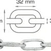 Galvaniseret kæde langleddet Ø3 mm x 5 meter
