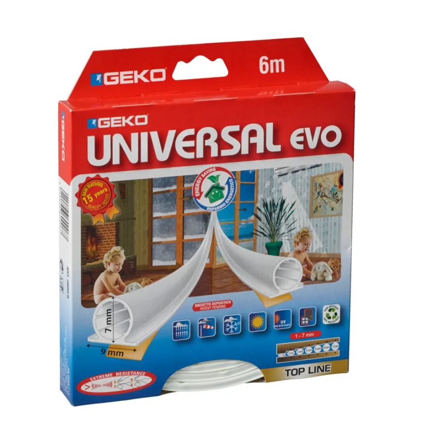 Geko tætningsliste universal EVO hvid - 6 m