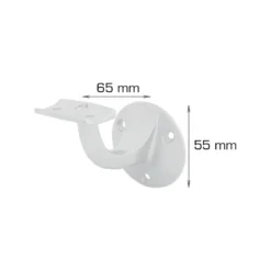 Gelænderbeslag 65 x 55 mm hvid