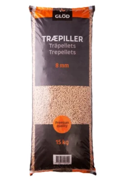 Glöd træpiller 8 mm 15 kg