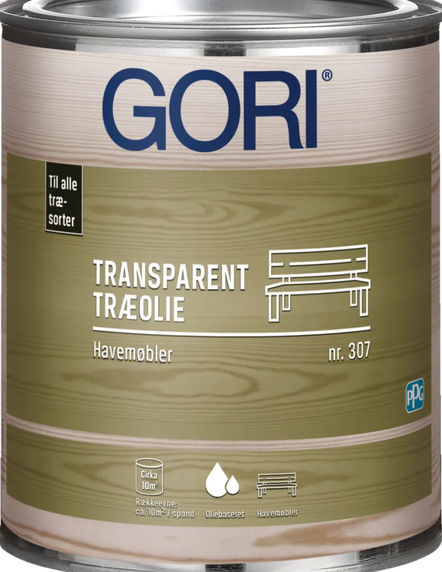 GORI 307 transparent træolie til havemøbler 0,75 liter