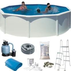 Gre poolpakke Ø460 cm 17450 liter hvid - Swim & Fun