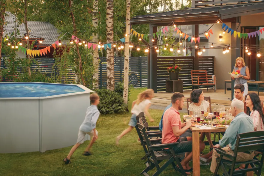 Gre poolpakke Ø550 cm 24944 liter hvid - Swim & Fun