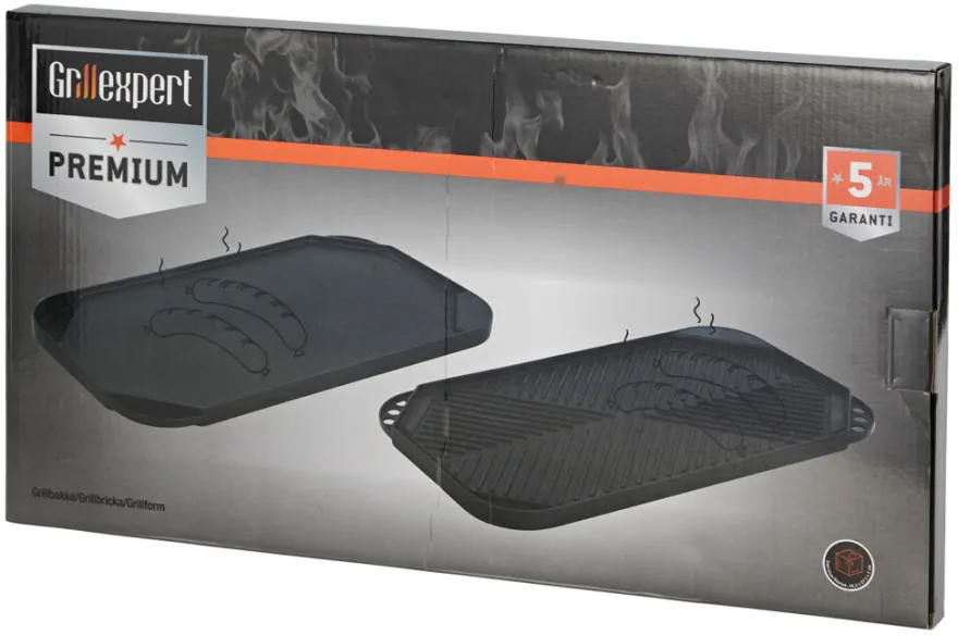 Grillplade helstøbt 49,5 x 27,3 cm - Grillexpert®