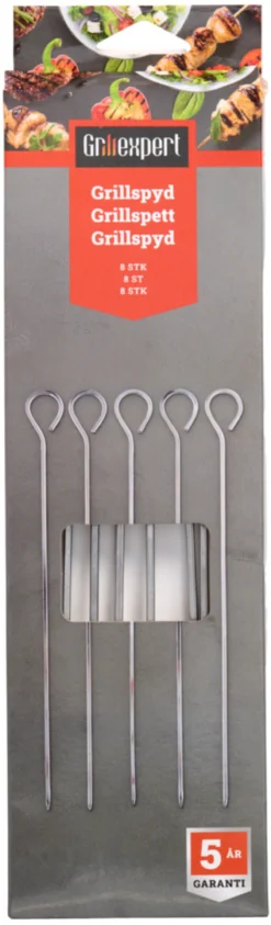 Grillspyd rustfrit stål 8 stk. - Grillexpert®
