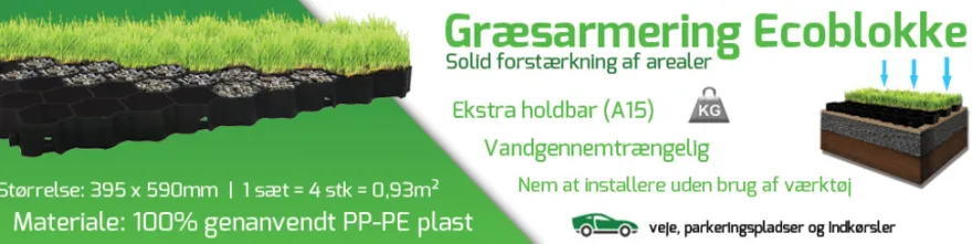 Græsarmering ecoblokke 395 x 590 mm