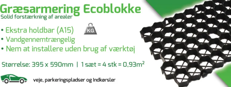 Græsarmering ecoblokke 395 x 590 mm