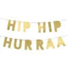Guirlande i guld glitter med Hip Hip Hurra
