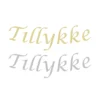 Guirlande i sølv eller guld glitter med Tillykke
