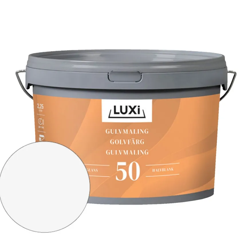Gulvmaling acryl hvid 2,25 liter - LUXI®