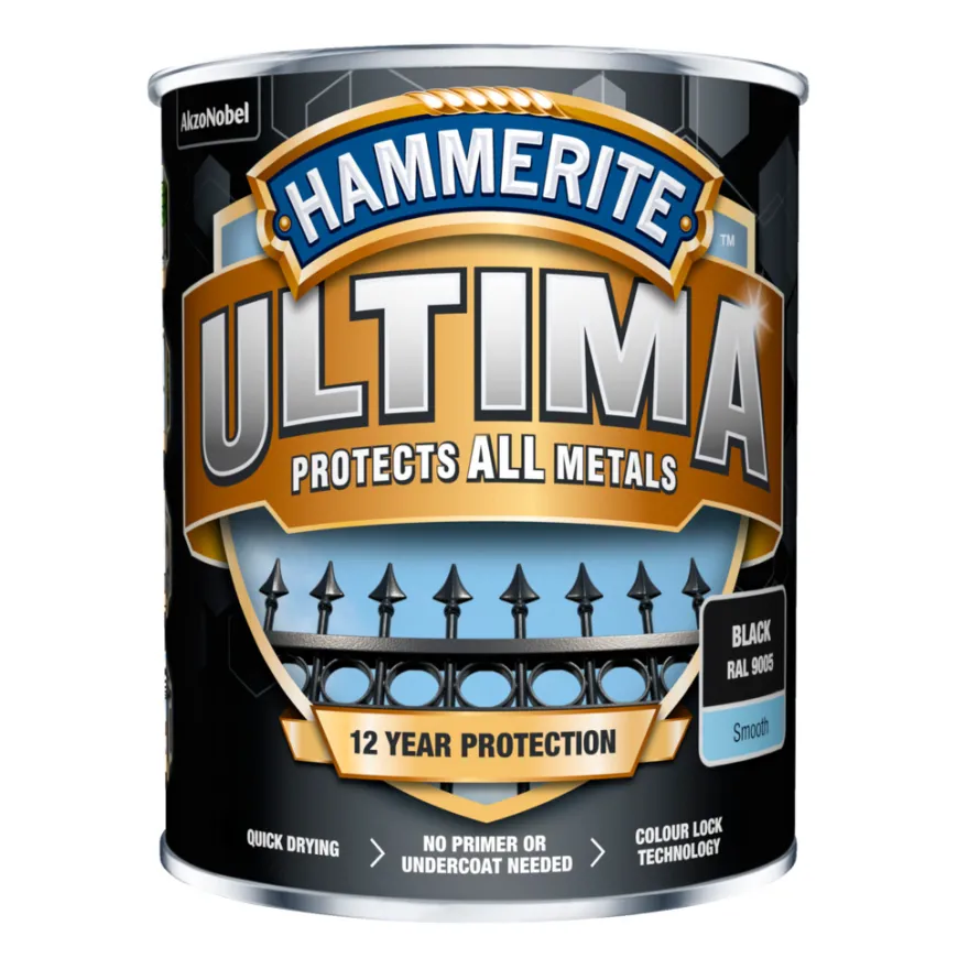 Hammerite Ultima metalmaling sort 750 ml