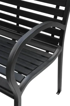 Havebænk Amsterdam sort 125 x 60 cm - Sunlife®