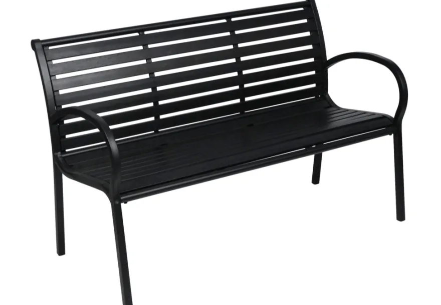 Havebænk Amsterdam sort 125 x 60 cm - Sunlife®