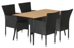 Havebord Beijing sort/teak 148 x 85 cm - Sunlife®