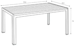 Havebord Havanna 150 x 90 cm i aluminium og nonwood - Sunlife®