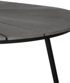 Havebord ovalt sort/brun 195 x 102 cm