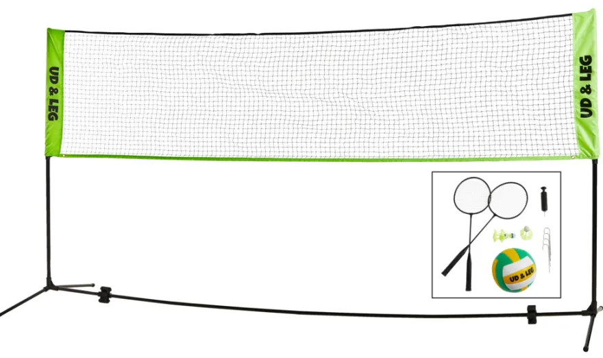 Havespil 2-i-1 volleyball/badminton