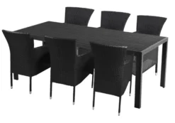 Havestol Bangkok i metal og sort polyrattan - Sunlife®