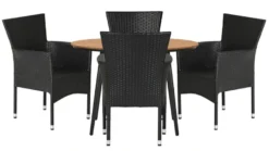 Havestol Bangkok i metal og sort polyrattan - Sunlife®