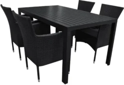 Havestol Bangkok i metal og sort polyrattan - Sunlife®