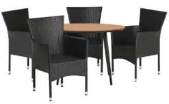 Havestol Bangkok i metal og sort polyrattan - Sunlife®