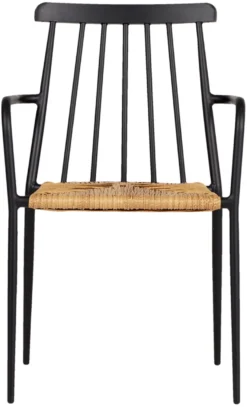 Havestol stabelbar alu/rattan sort - Envy