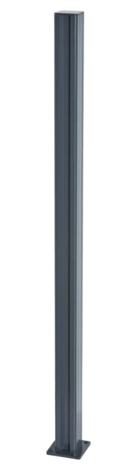 Hegnsstolpe panelhegn grå aluminium H95 cm
