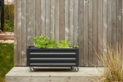 Højbed på hjul sort 80 x 45 x 40 cm - Garden®