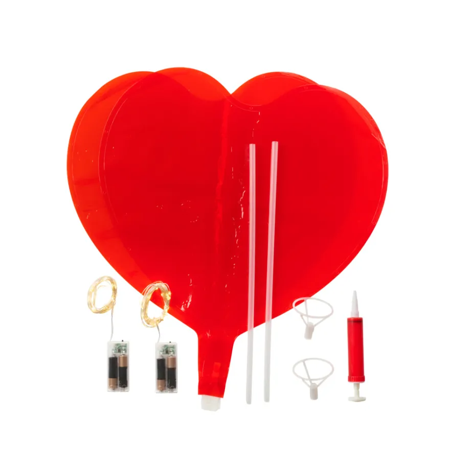 Hjerteballon 40 Micro-LED 2-pk.